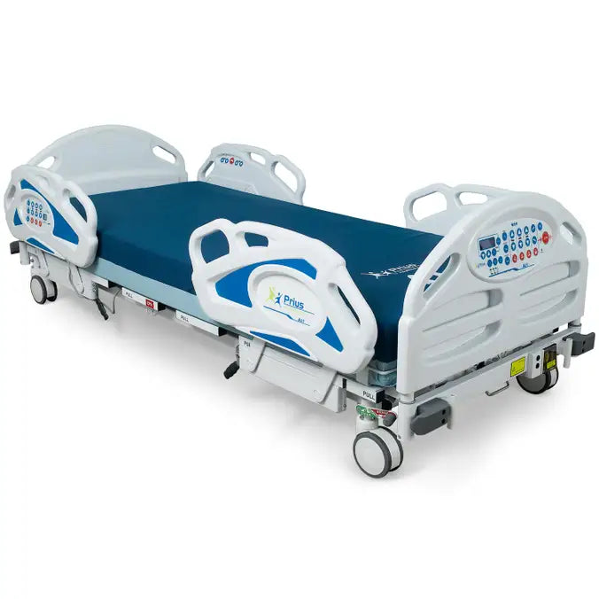 Prius Ai1 bariatric hospital bed with extra-wide, high-low adjustable features for patient comfort and support.