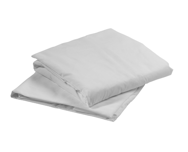Drive fitted bed sheet in soft, smooth fabric shown on a neatly made bed with a close-up of the fitted corner.