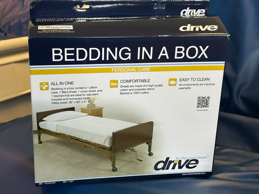 Drive Bedding in a Box hospital bed sheets, soft and comfortable bed sheets with a smooth, fitted design for hospital beds.